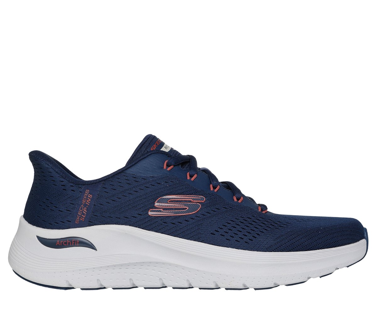 Skechers Slip-ins: Arch Fit 2.0 - Lestur en Navy/Rojo, talla 45.5, Vegan