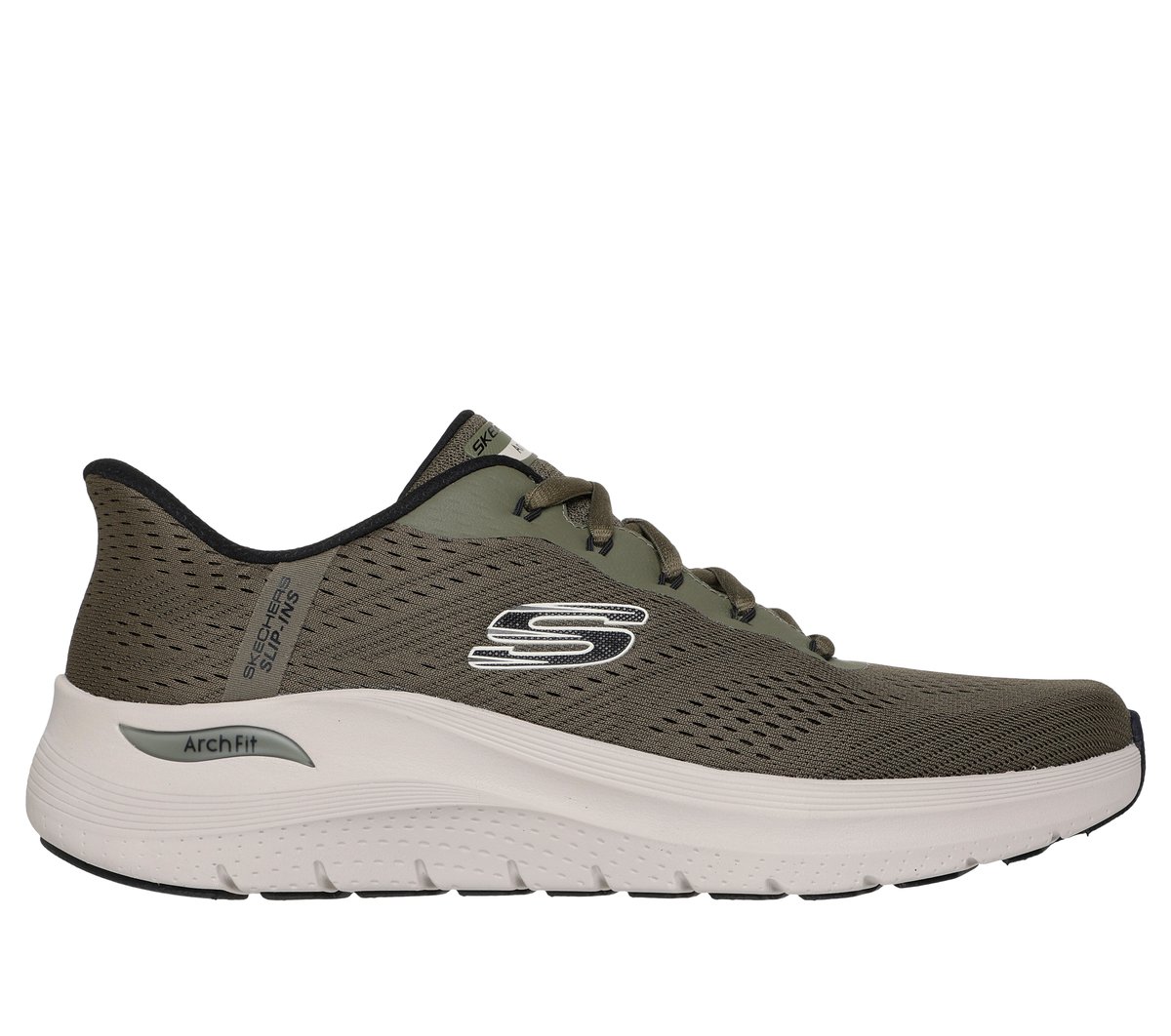 Skechers Slip-ins: Arch Fit 2.0 - Lestur en Oliva/Negro, talla 45, Vegan