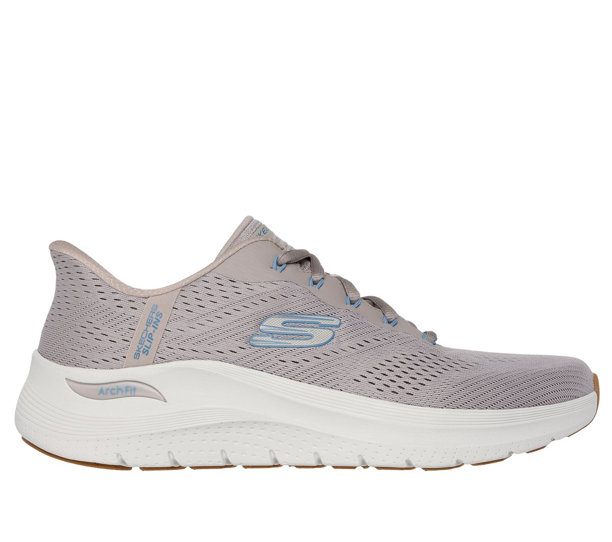 Skechers Slip-ins: Arch Fit 2.0 - Lestur en Taupe/Azul, talla 39.5, Vegan