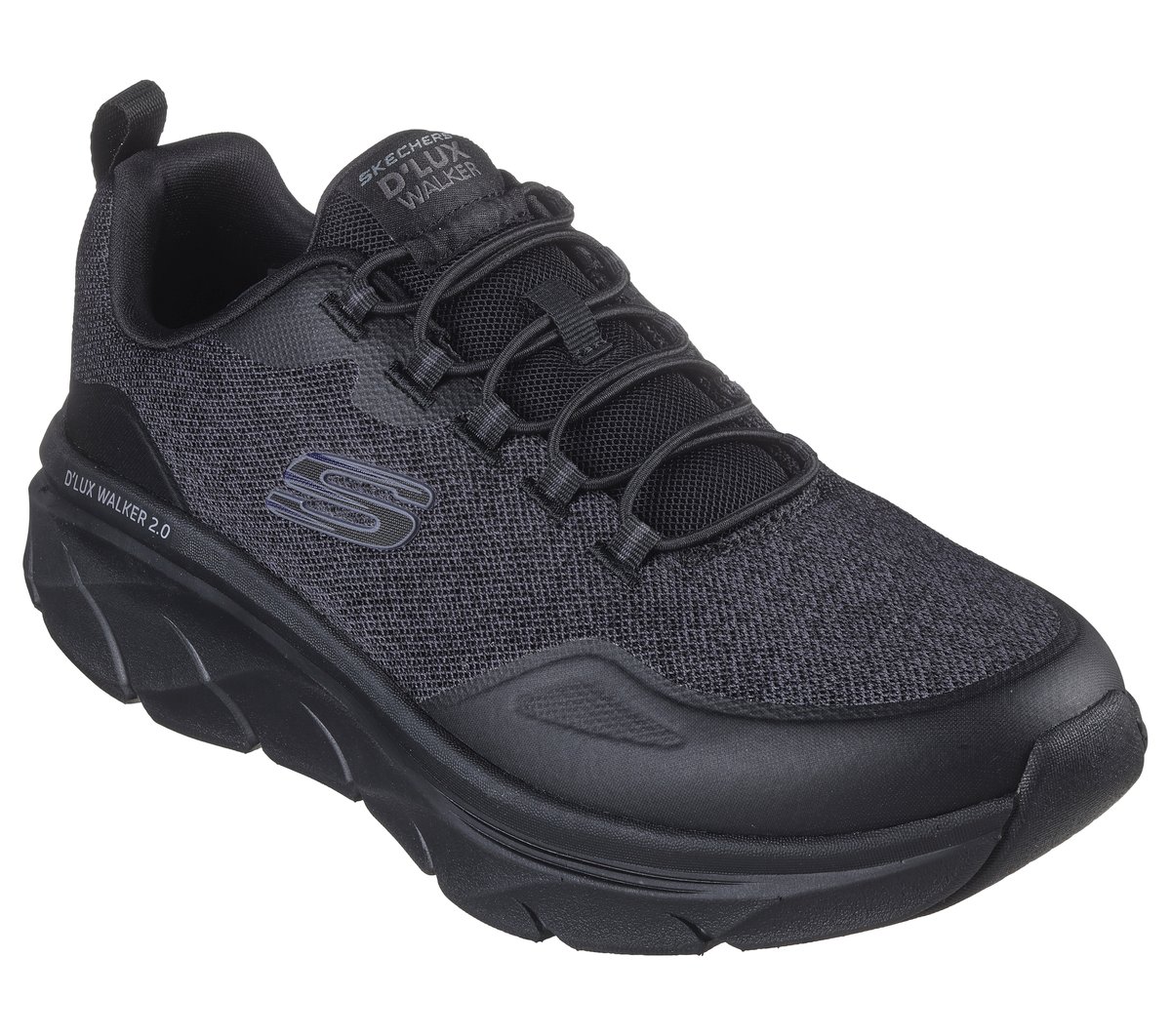 Skechers Relaxed Fit: D'Lux Walker 2.0 - Steadyway Chaussures Moyen Width en Noir, Vegan, Lavable en machine