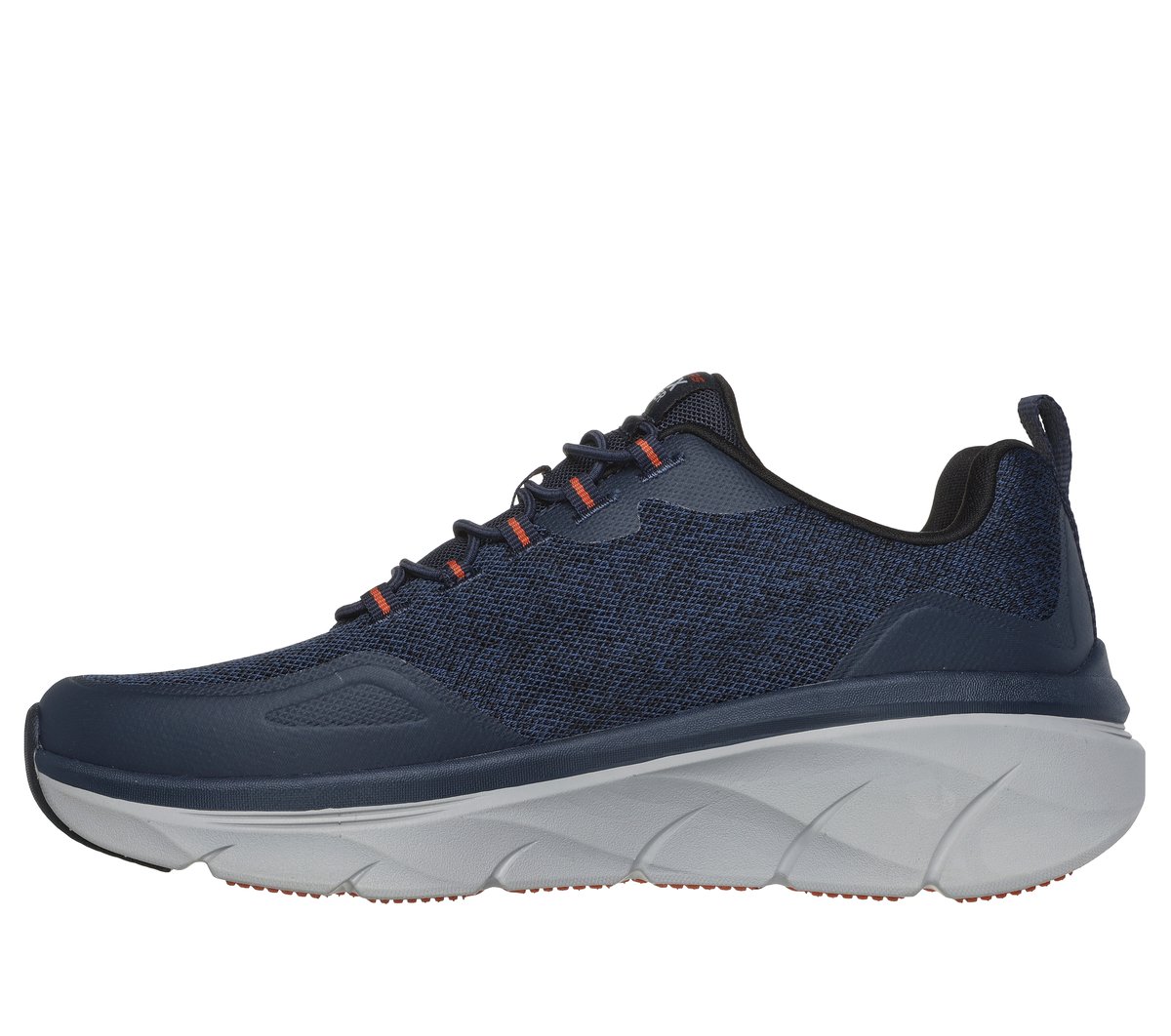 Skechers Relaxed Fit: D'Lux Walker 2.0 - Steadyway Chaussures Moyen Width en Bleu Marine/Orange, Vegan, Lavable en machine