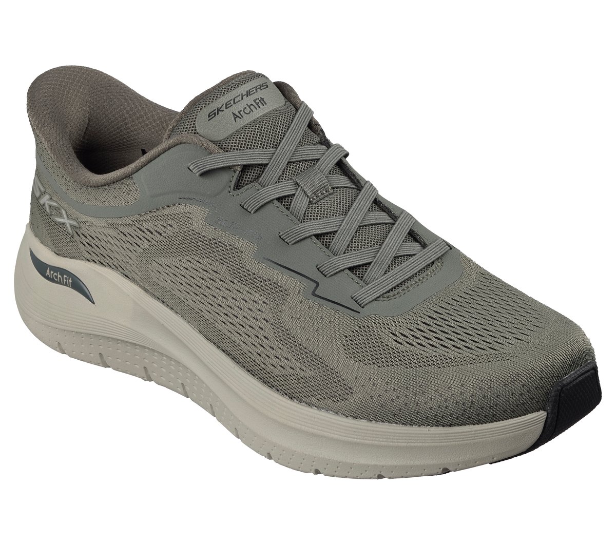 Skechers Slip-ins: Arch Fit 2.0 - Rovant Chaussures Moyen Width en Olive, Vegan, Lavable en machine