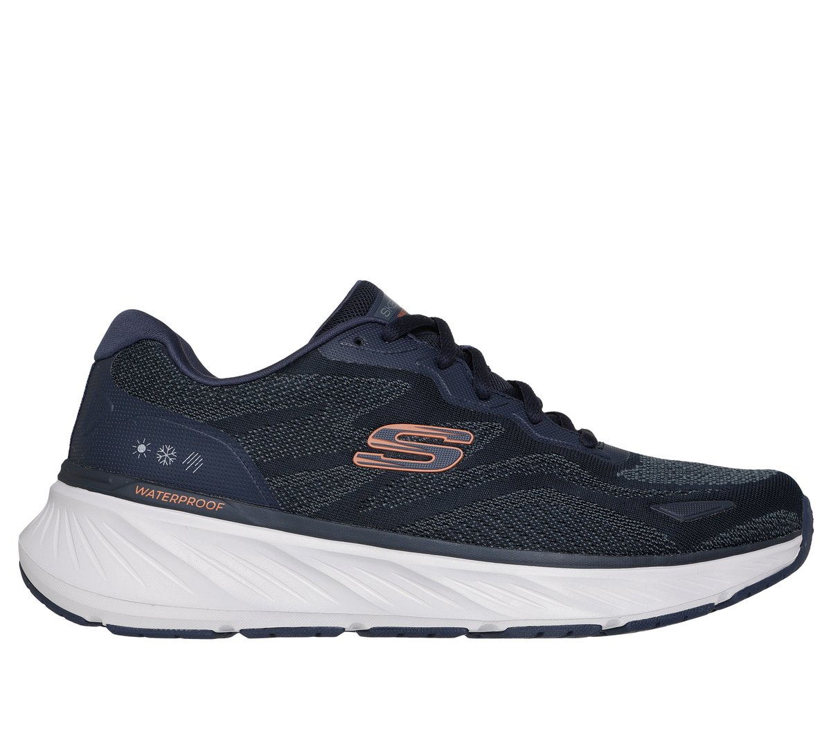 Skechers Waterproof Relaxed Fit: Edgeride - Konzo en Navy/Naranja, talla 45, Vegan