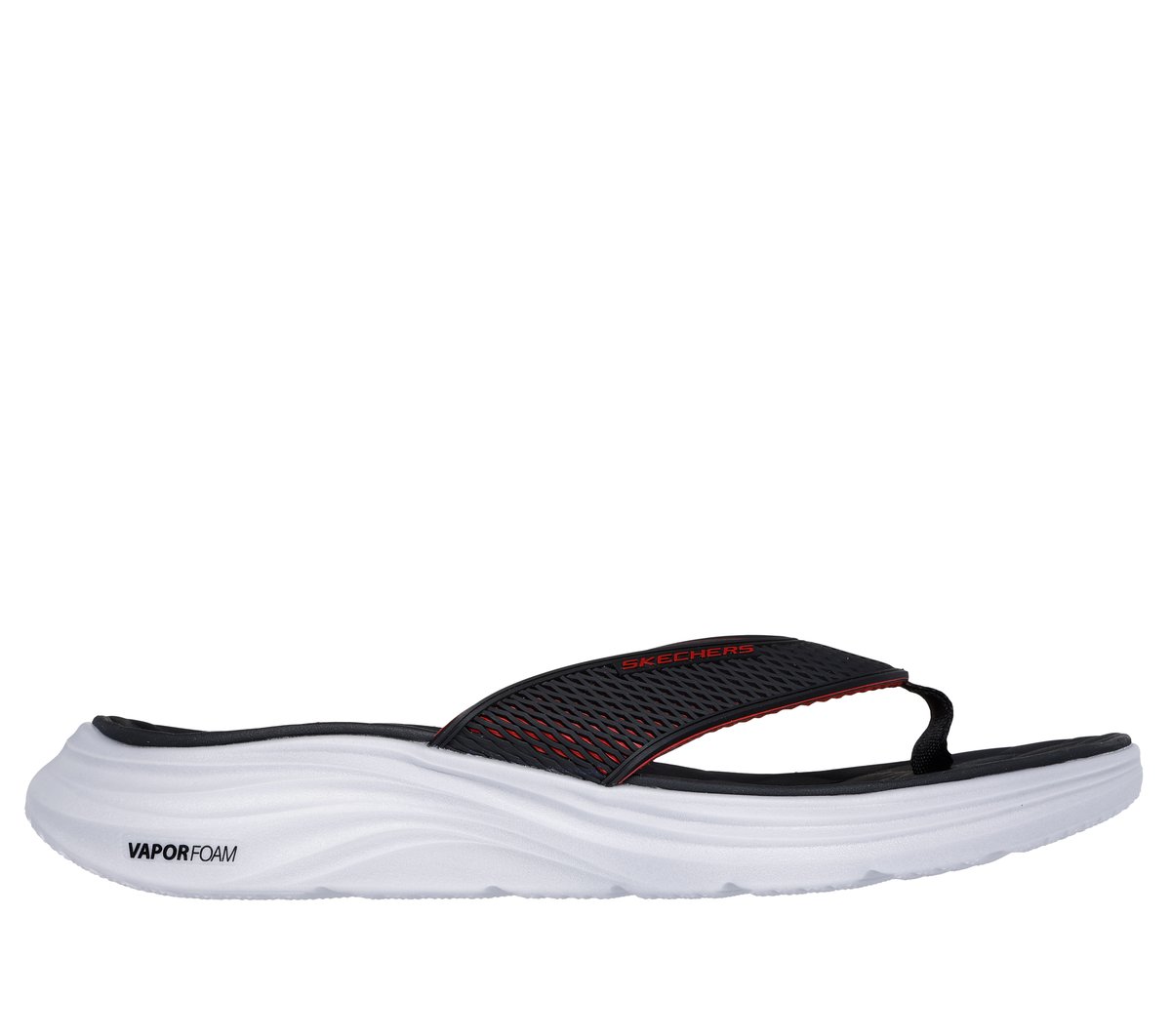 Skechers Vapor Foam Sandal - Sayto en Negro/Rojo, talla 42, Vegan