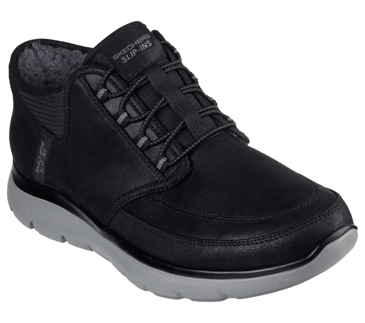 Skechers Slip-ins: Summits - Siegul Chaussures Moyen Width en Noir/Gris Anthracite