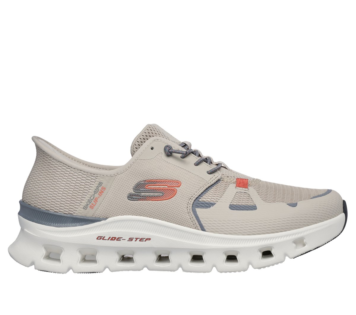 Skechers Slip-ins: Glide-Step Pro en Taupe/Naranja, talla 47.5, Vegan