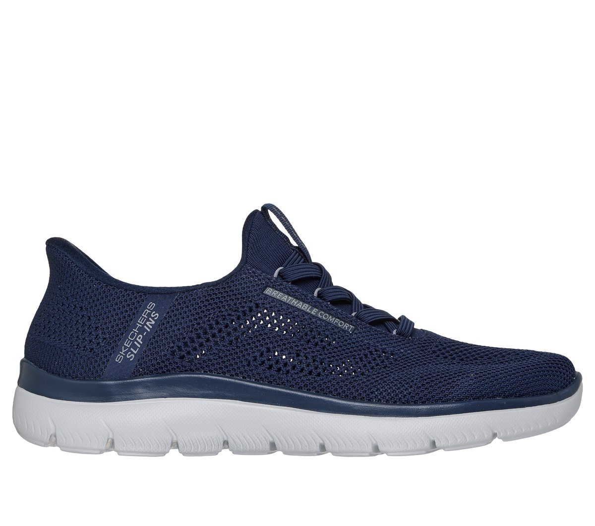 Skechers Slip-ins: Summits - Perfo en Navy/Gris, talla 39.5, Vegan