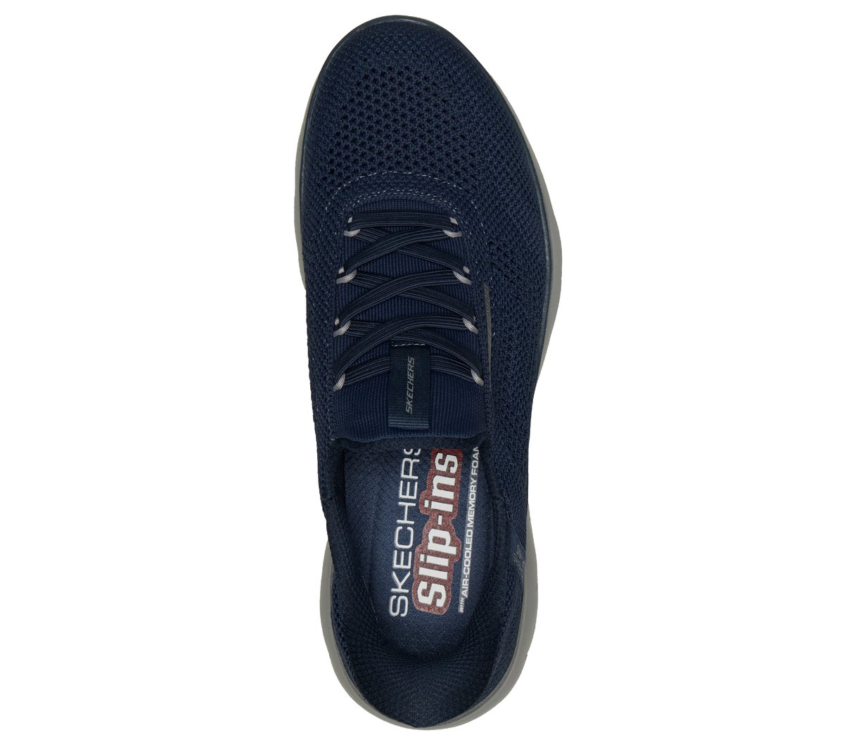Skechers Slip-ins: Summits - Perfo Chaussures Moyen Width en Bleu Marine/Gris, Vegan, Lavable en machine