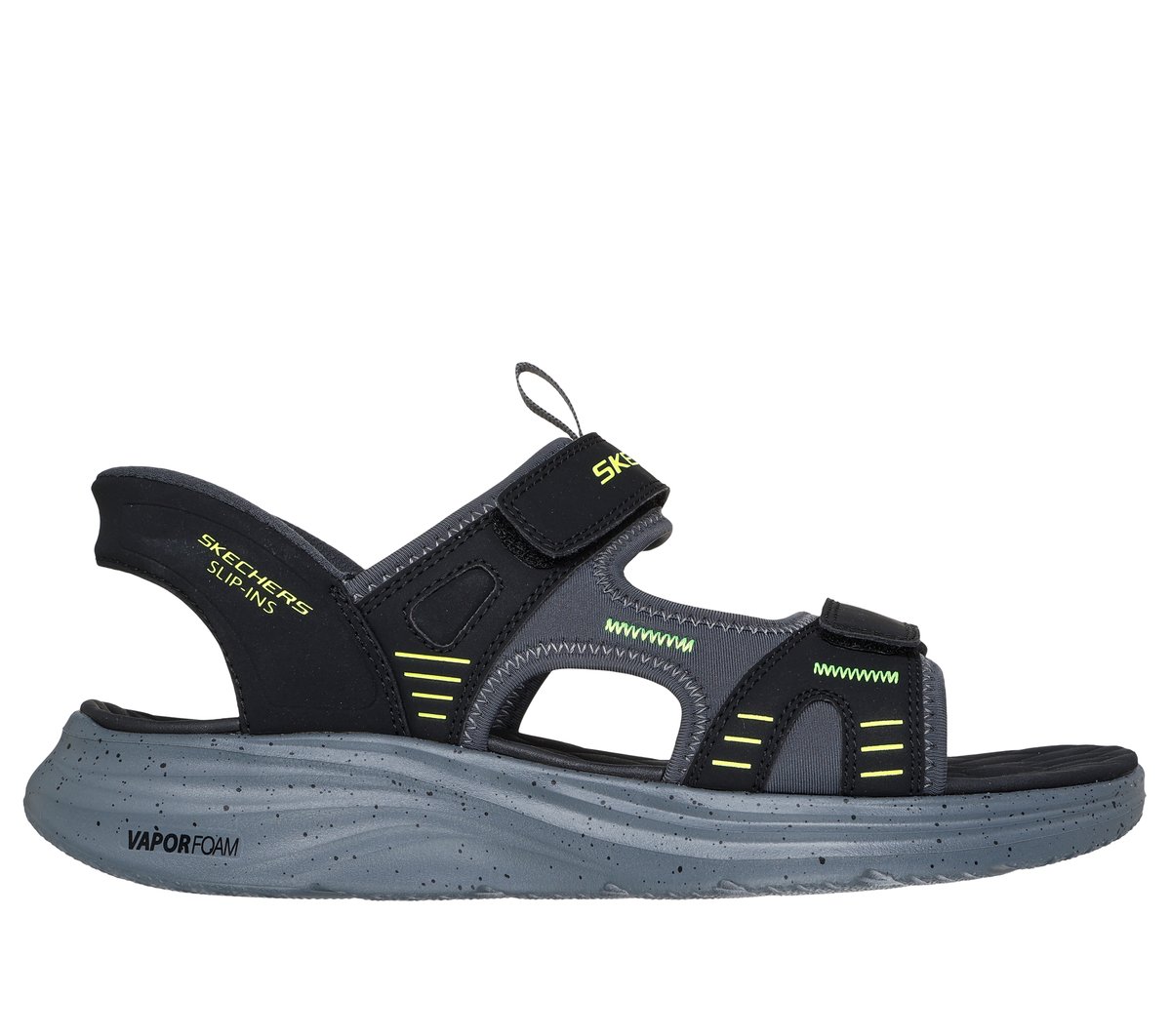 Skechers Slip-ins: Vapor Foam Sandal - Korro en Negro/Lima, talla 46