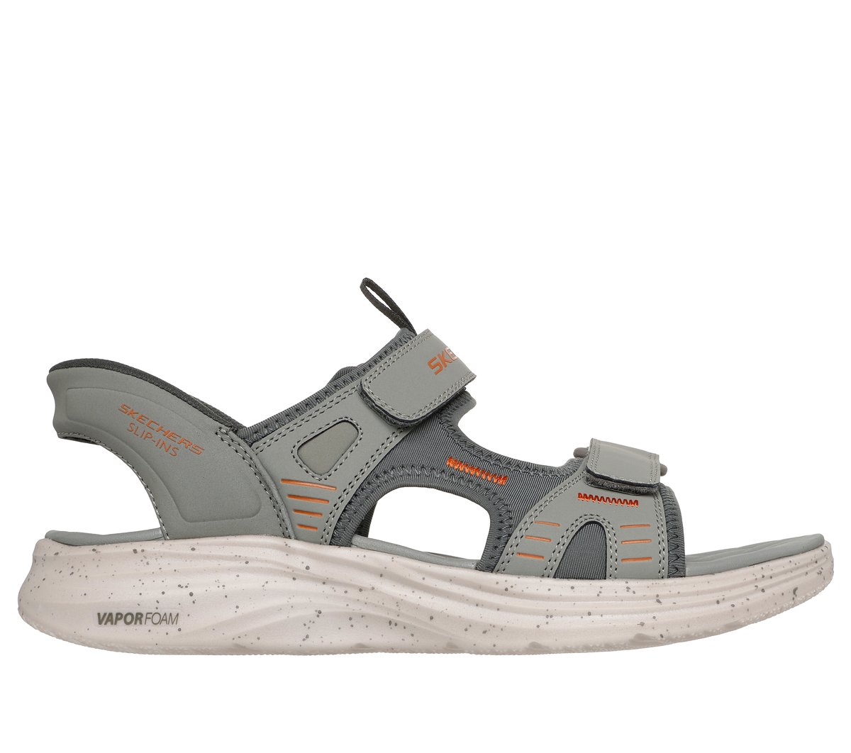Skechers Slip-ins: Vapor Foam Sandal - Korro en Verde/Naranja, talla 45