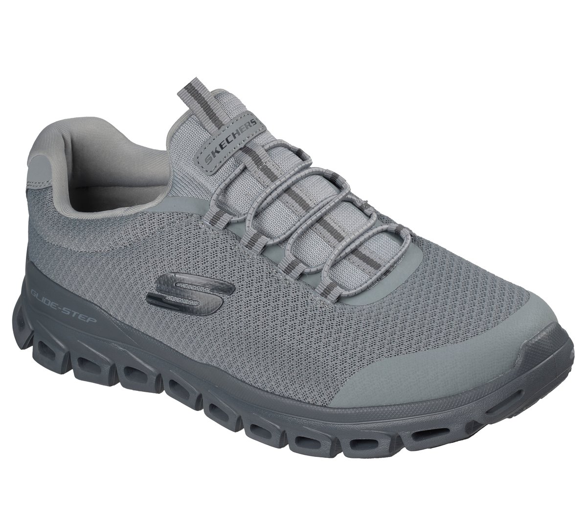 Skechers Glide-Step - Sylo Chaussures Moyen Width en Gris/Gris Anthracite, Vegan, Lavable en machine