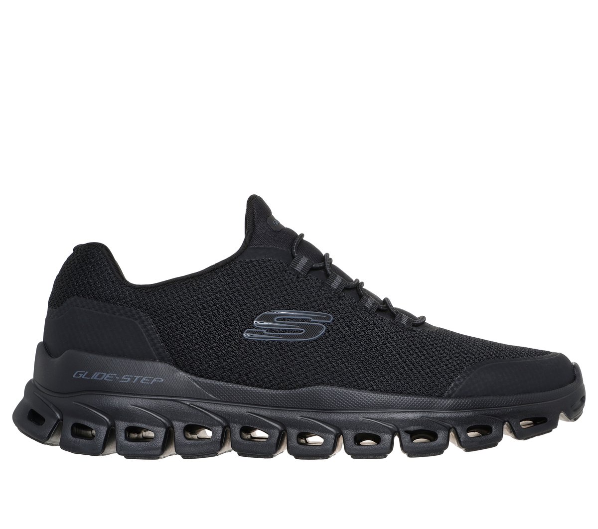Skechers Glide-Step - Noltek Chaussures Moyen Width en Noir, Vegan, Lavable en machine
