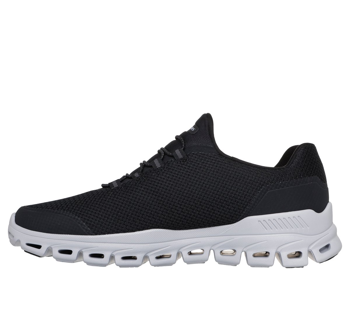 Skechers Glide-Step - Noltek Chaussures Moyen Width en Noir/Gris, Vegan, Lavable en machine