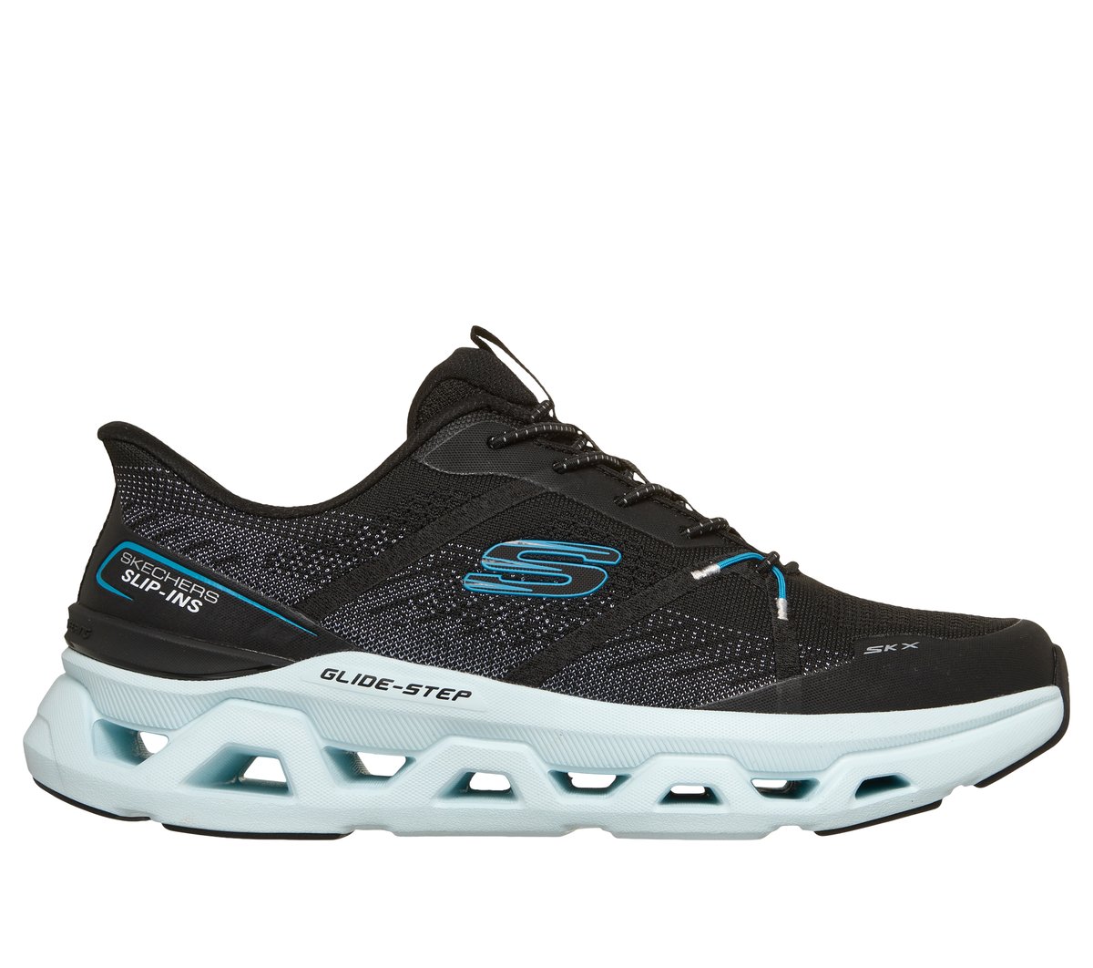Skechers Men&rsquo;s Slip-ins: Glide-Step Altus - Aphtur Sneaker in Black/Aqua, Size 13 | Textile/Synthetic, Vegan, Machine Washable