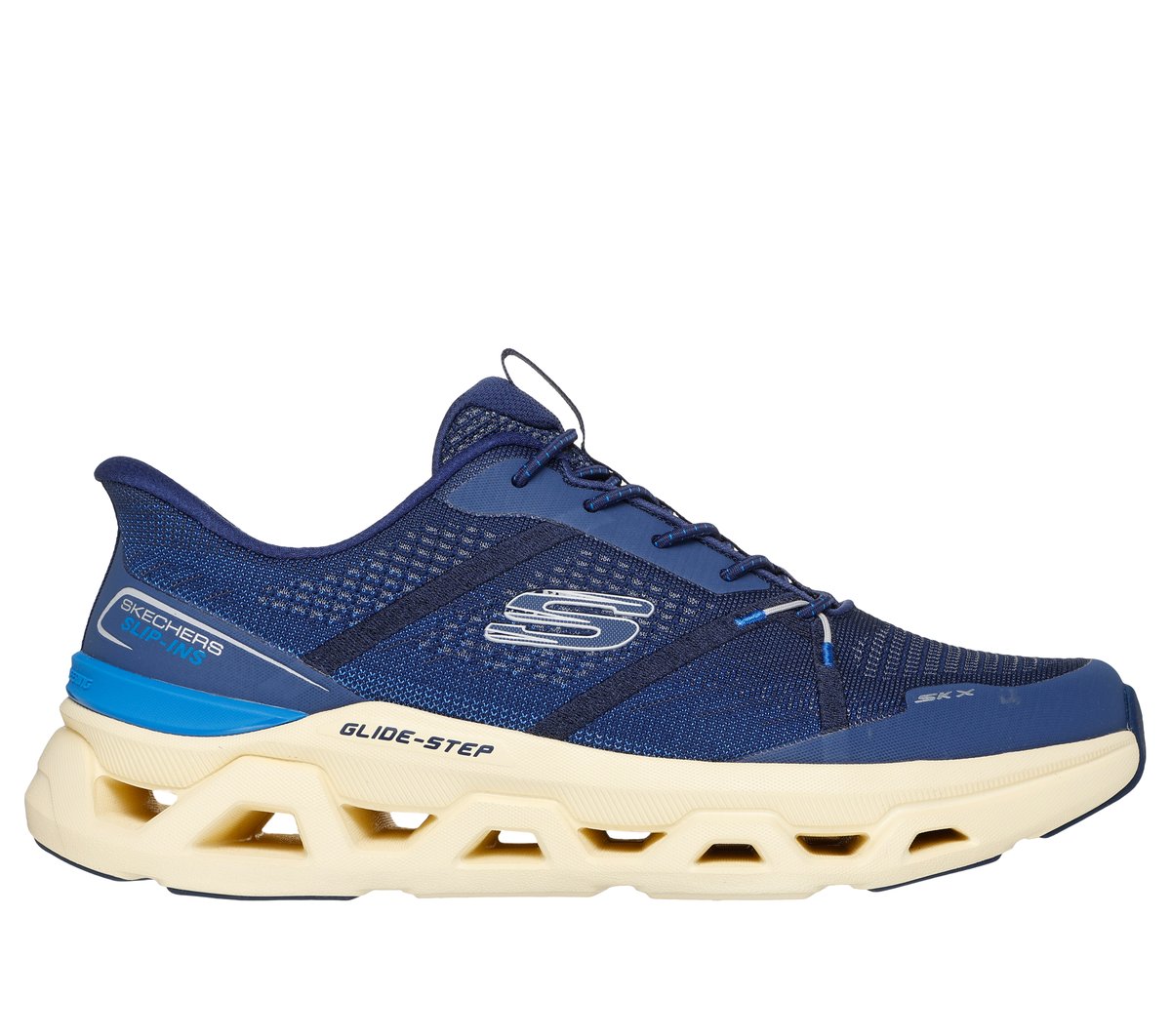 Skechers Slip-ins: Glide-Step Altus - Aphtur en Navy/Amarillo, talla 45, Vegan