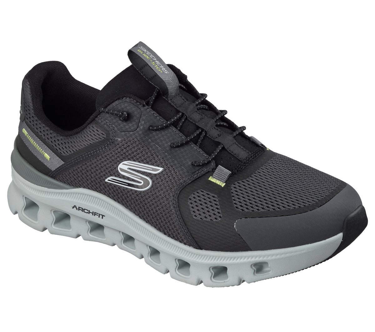 Skechers Arch Fit Glide-Step Pro - Fardoh Chaussures Moyen Width en Noir, Vegan, Lavable en machine