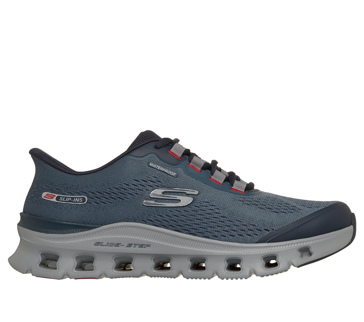 Skechers Slip-ins Waterproof Glide-Step Pro - ChaChing Chaussures Moyen Width en Bleu MarineGris Pointure 425 Vegan 125 €