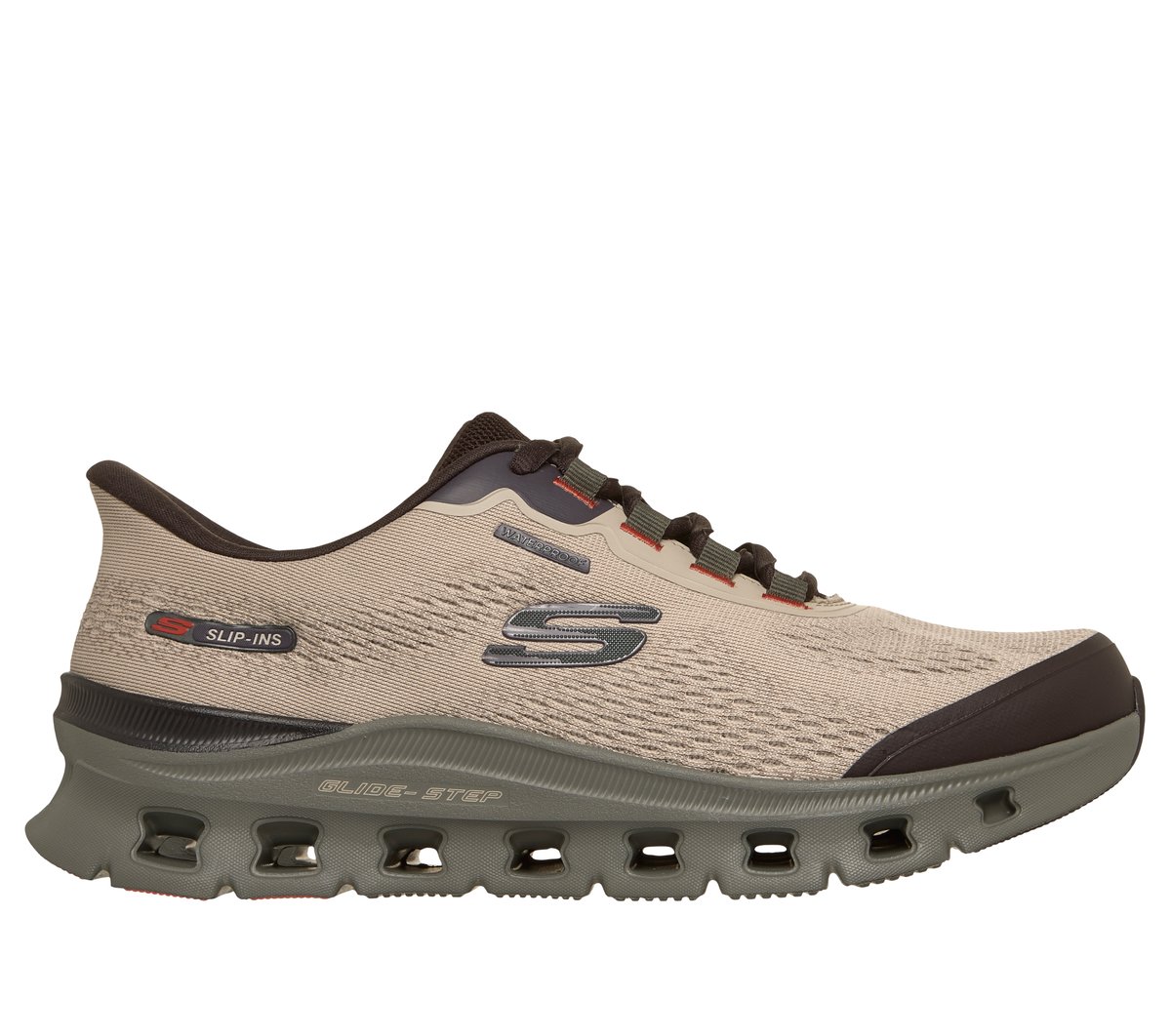 Skechers Slip-ins Waterproof Glide-Step Pro - ChaChing Chaussures Moyen Width en Taupe Pointure 45 Vegan 125€