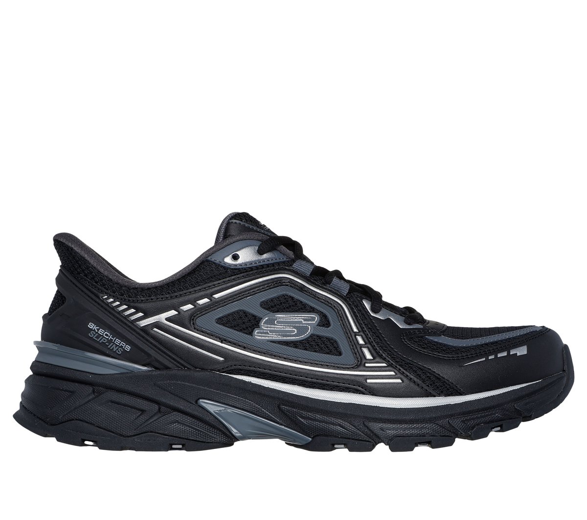 Skechers Mulher Preto,Prateado Slip-Ins: Stamina Sport - Kordae Em Preto/Prateado, Tamanho 42
