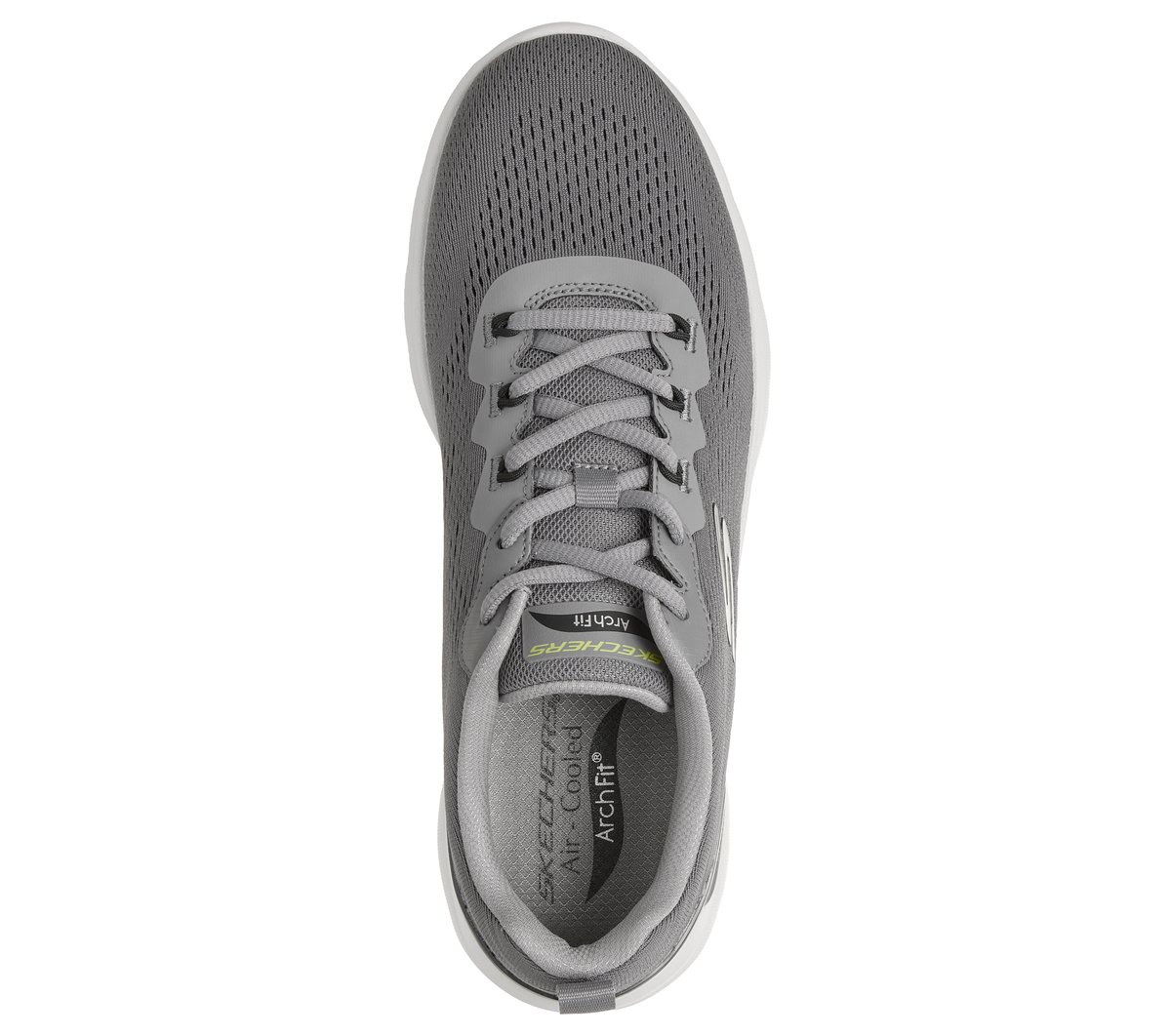 Skechers Arch Fit Summits - Kravel Chaussures Moyen Width en Gris Anthracite/Vert-Lime, Vegan, Lavable en machine