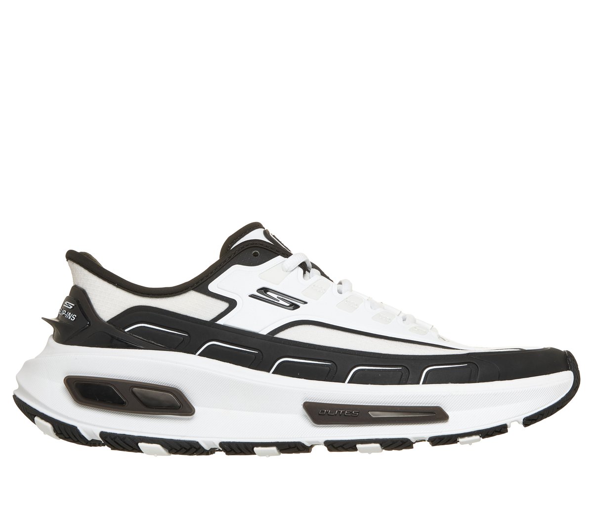 Skechers Men's Slip-ins: Arch Fit D'Lites 330 Sneaker in White/Black, Size 8.5 | Synthetic/Textile, Machine Washable