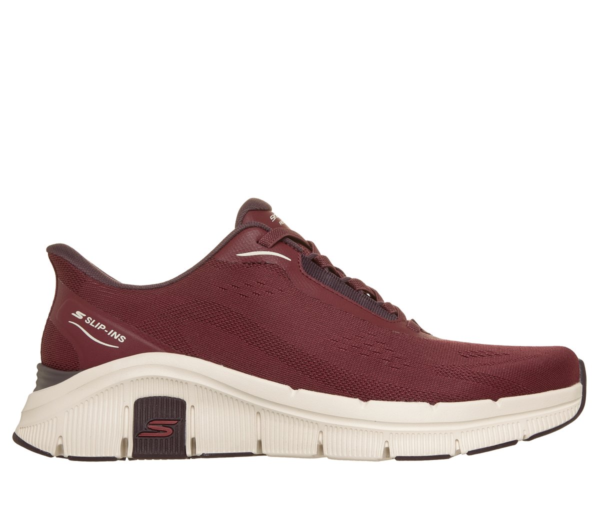 Skechers Slip-in Relaxed Fit: Flex - Zayder en Borgoña, talla 39.5, Vegan