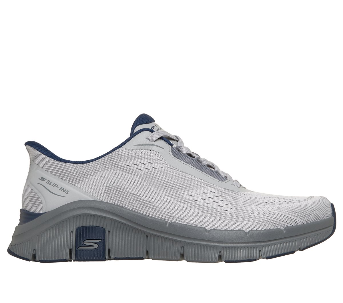 Skechers Slip-in Relaxed Fit: Flex - Zayder en Gris/Azul, talla 45, Vegan