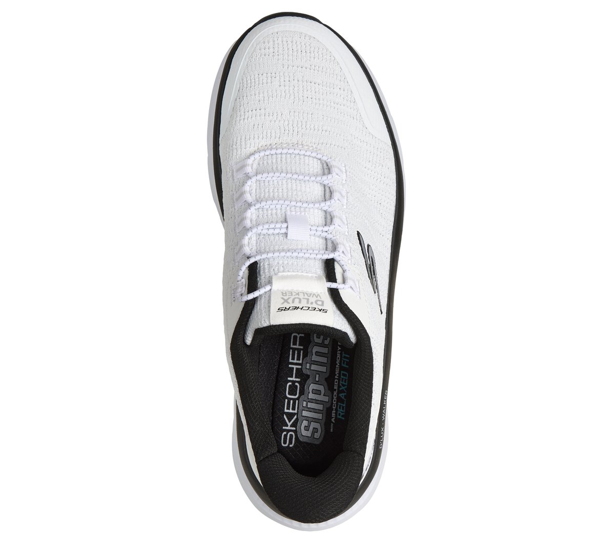 Skechers Slip-ins Relaxed Fit: D'Lux Walker 3.0 - Drevven Chaussures Moyen Width en Blanc/Noir, Lavable en machine