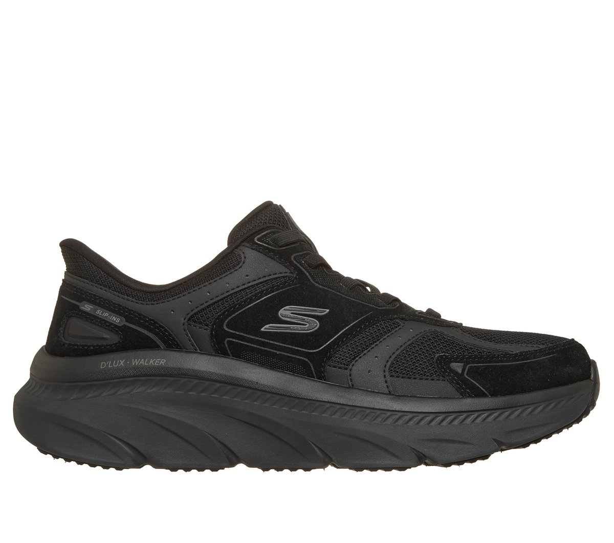 Skechers Men's Slip-ins Relaxed Fit: D'Lux Walker 3.0 - Loyde Sneaker in Black/Charcoal, Size 12