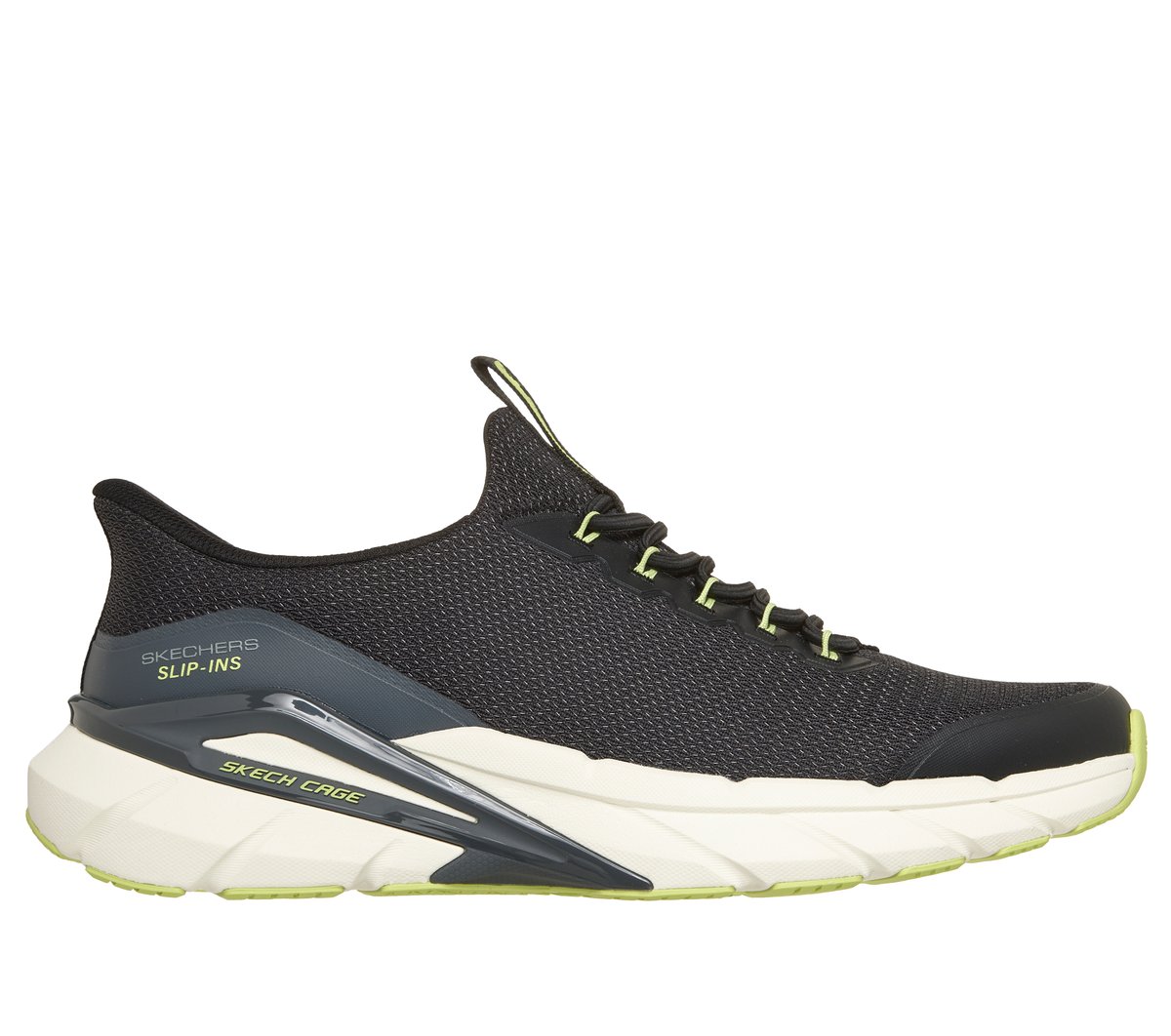 Skechers Slip-ins: Skech Cage - Covra en Negro/Lima, talla 43, Vegan