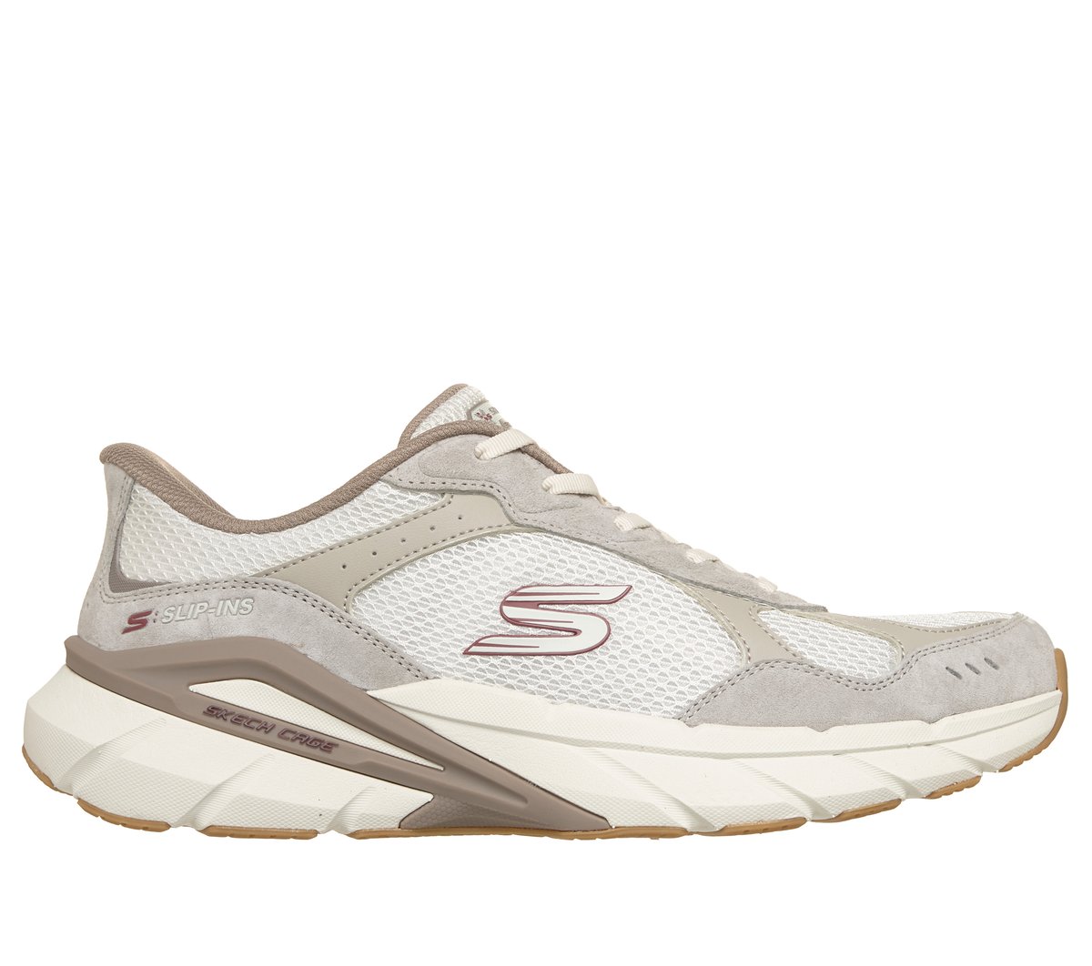 Skechers Men's Slip-ins: Skech Cage - Lexon Sneaker | Size 11.5 | Natural/Red | Leather