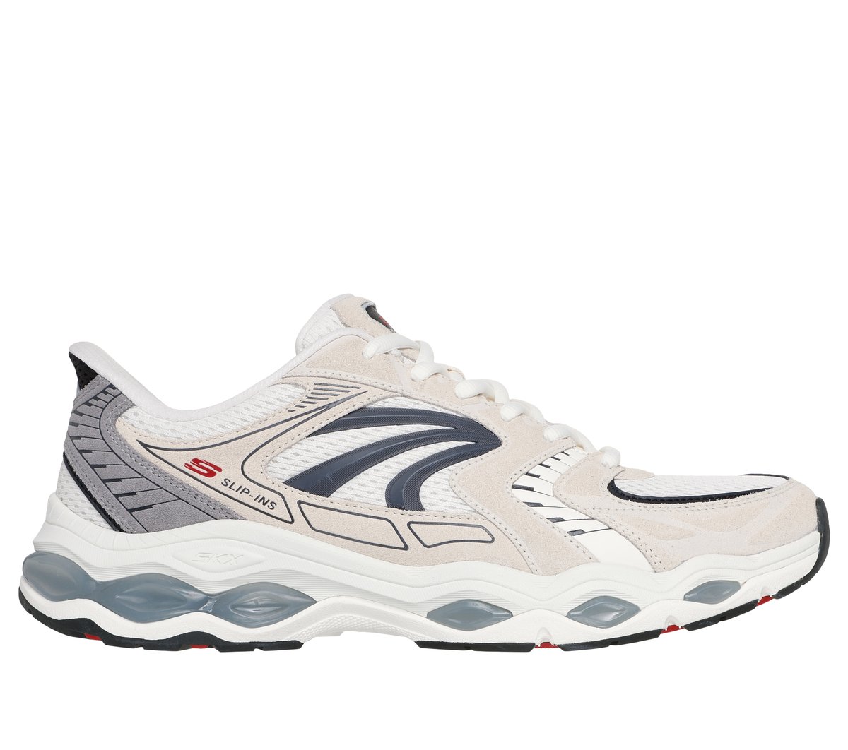 Skechers Skechers Men's Slip-ins: Skech-Gel Sneaker in Natural/Black, Size 8 | Leather/Textile/Synthetic