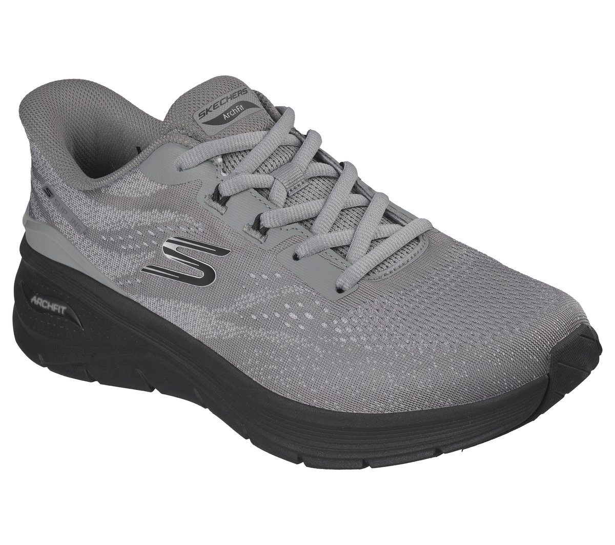 Skechers Slip-ins: Arch Fit 3.0 Chaussures Moyen Width en Gris/Noir, Vegan, Lavable en machine