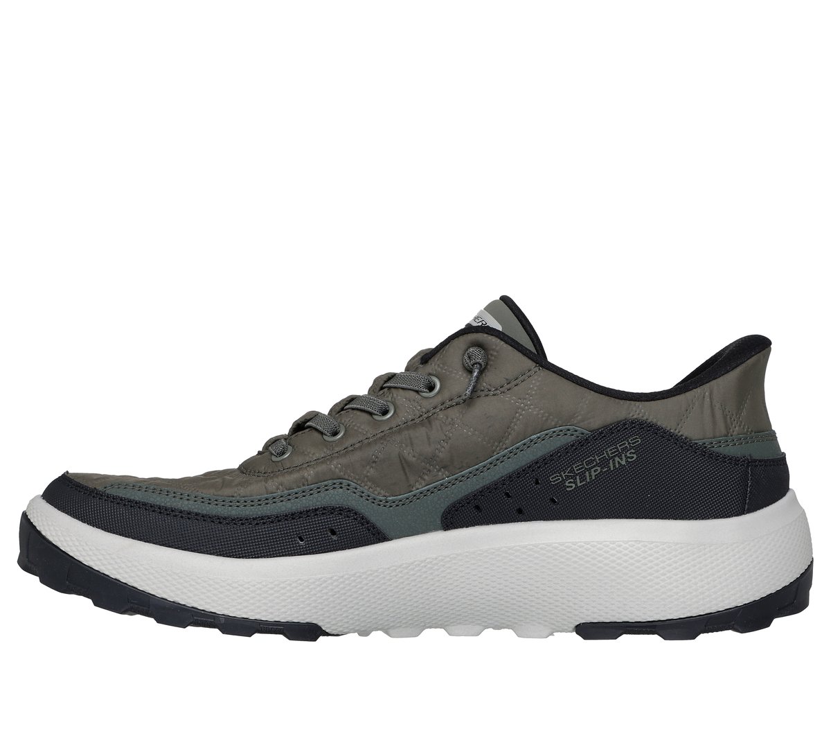 Skechers Slip-ins Relaxed Fit: Urban Explore - Cozy Fit Chaussures Moyen Width en Olive, Lavable en machine