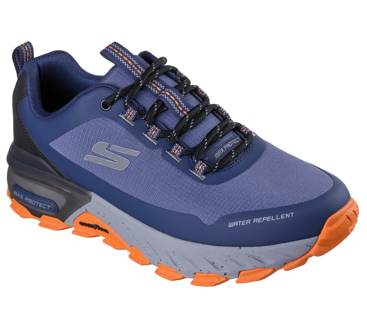 Skechers Max Protect - Promote Track Chaussures Moyen Width en Bleu Marine/Orange