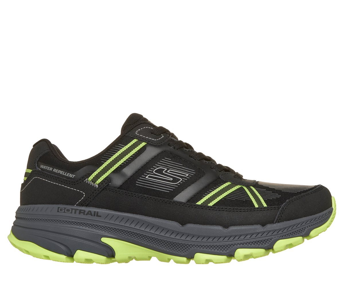 Skechers Skechers Men's GO RUN Trail Altitude 2.0 - Altaridge Sneaker in Black/Lime, Size 8 | Leather/Textile/Synthetic