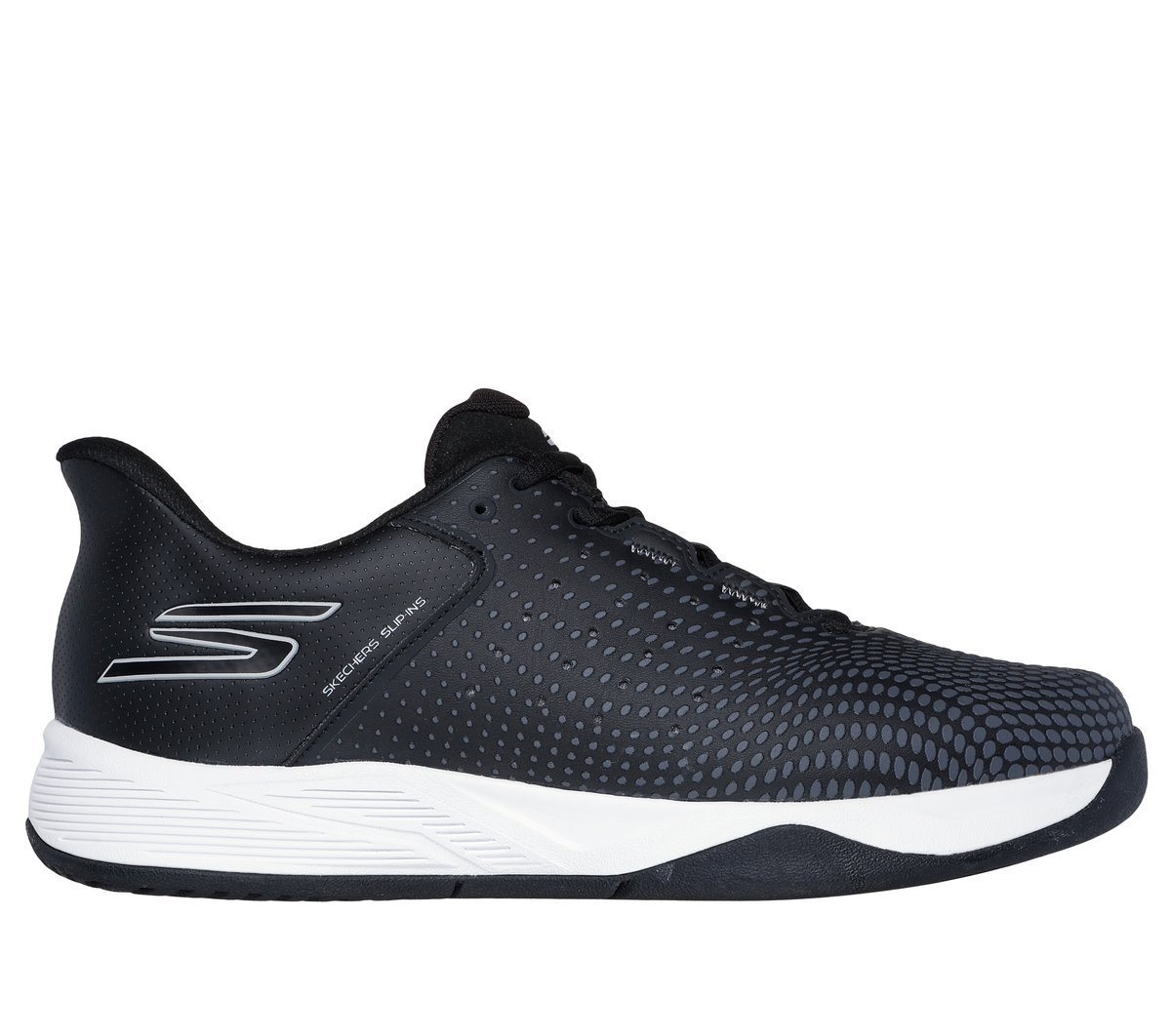 Skechers Men's Slip-ins Relaxed Fit: Viper Court Reload Sneaker | Size 9.0 | Black/White | Machine Washable | Arch Fit