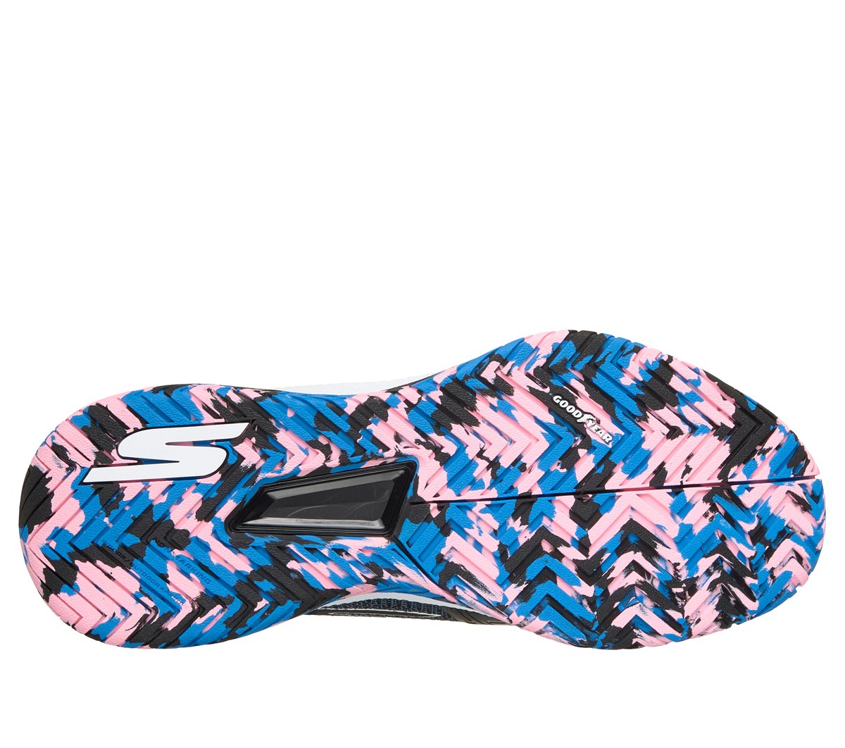 Skechers Viper Court Pro 2.0 Moyen Width en Noir/Bleu/Rose, Arch Fit
