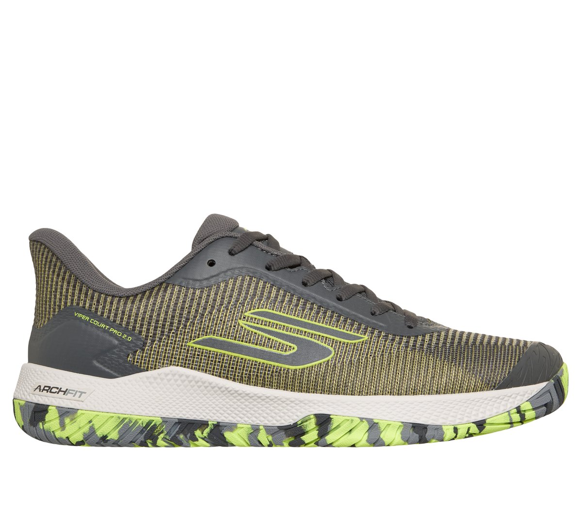 Skechers Viper Court Pro 2.0 en Gris/Amarillo, talla 39.5