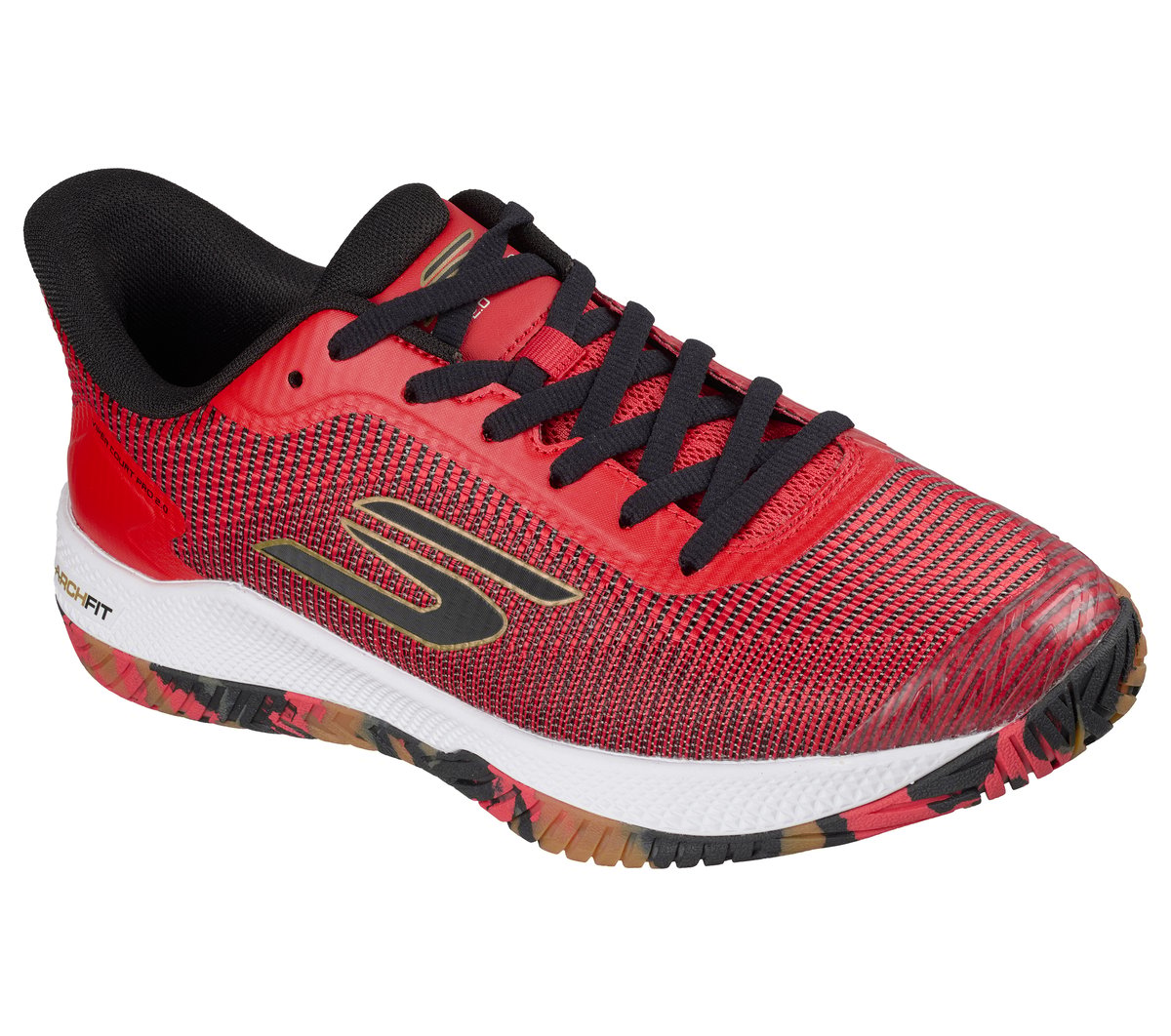 Skechers Viper Court Pro 2.0 - Pickleball Moyen Width en Rouge/Noir, Arch Fit