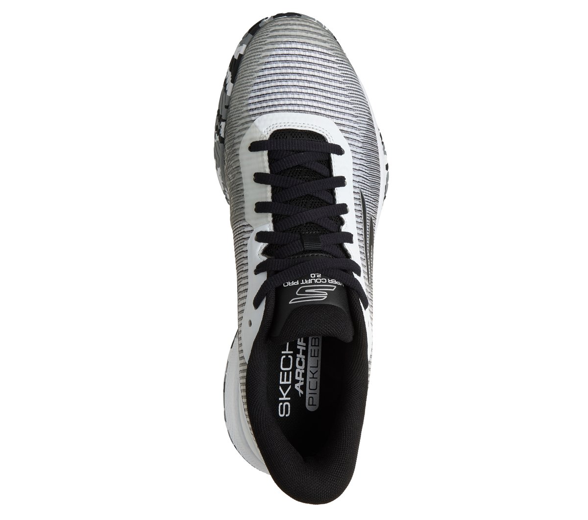 Skechers Uomo Viper Court Pro 2.0 Sneaker In Bianco/Nero, Taglia 43, Arch Fit - 2