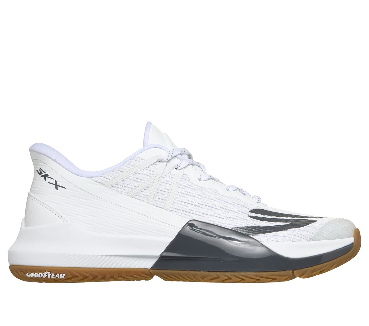 Skechers Slip-ins: Tennis Baseline Bully en Blanco/Plata, talla 39.5