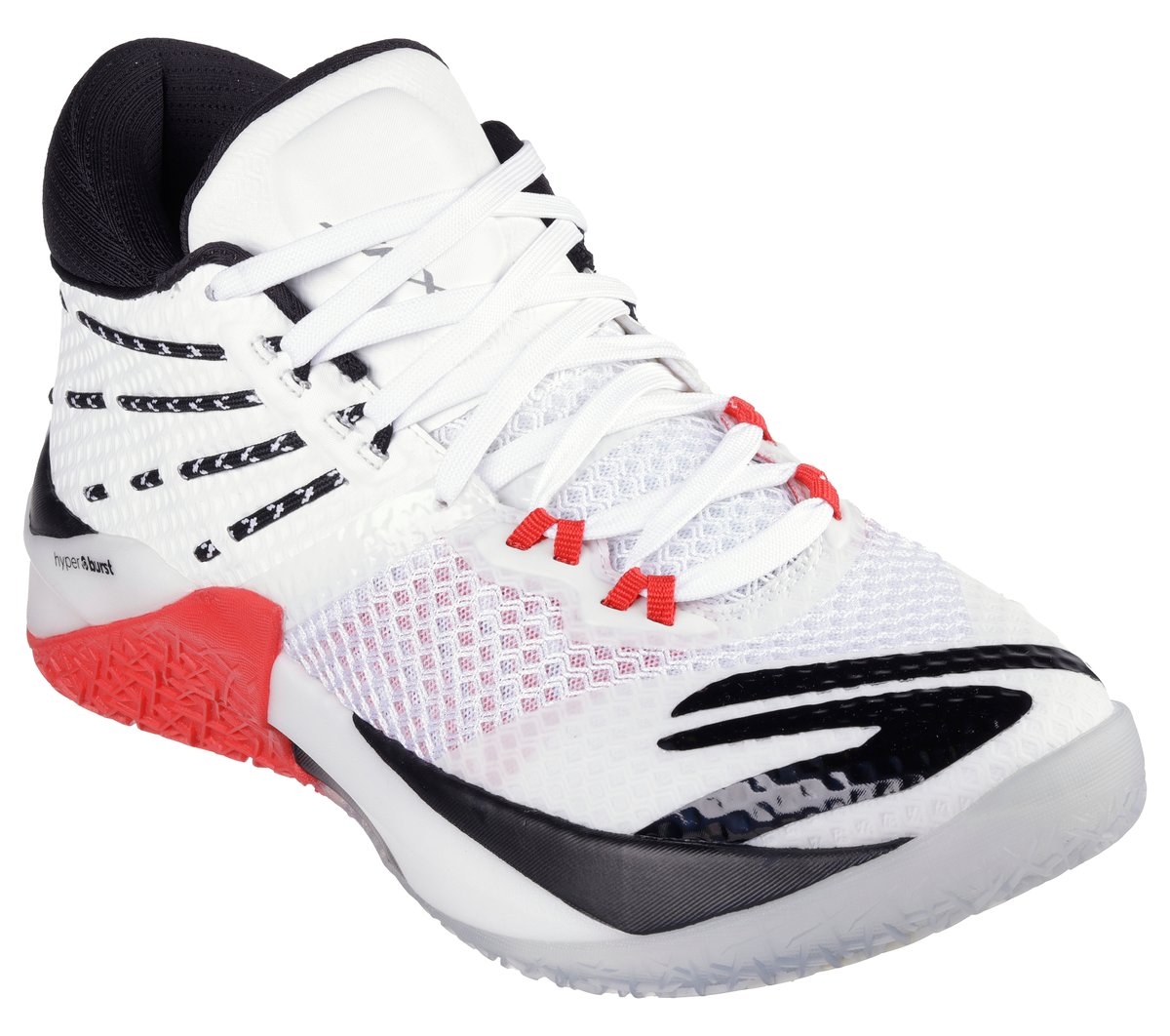 Skechers SKX REIGN Moyen Width en Blanc/Rouge/Noir, Vegan, Hyper Burst