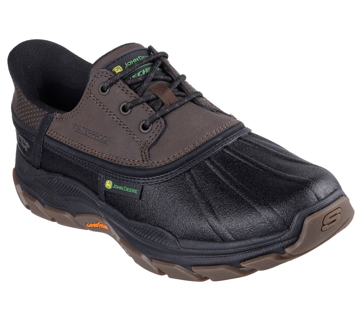 Skechers Slip-ins John Deere Waterproof Relaxed Fit: Respected - Tanzier Chaussures Moyen Width en Chocolat/Noir
