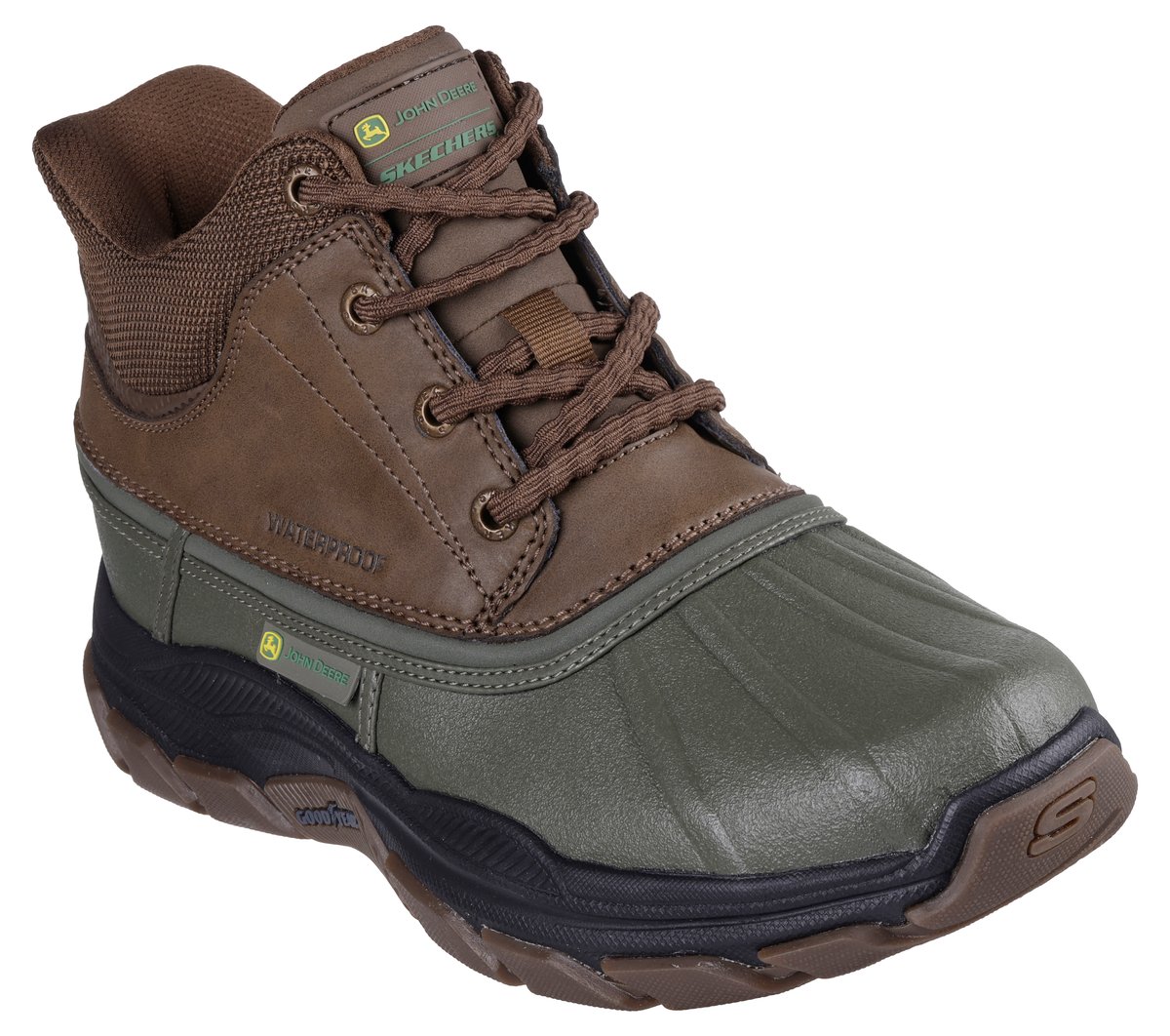 Skechers Slip-ins John Deere Waterproof Relaxed Fit: Respected - Swamper Chaussures Moyen Width en Olive/Brun