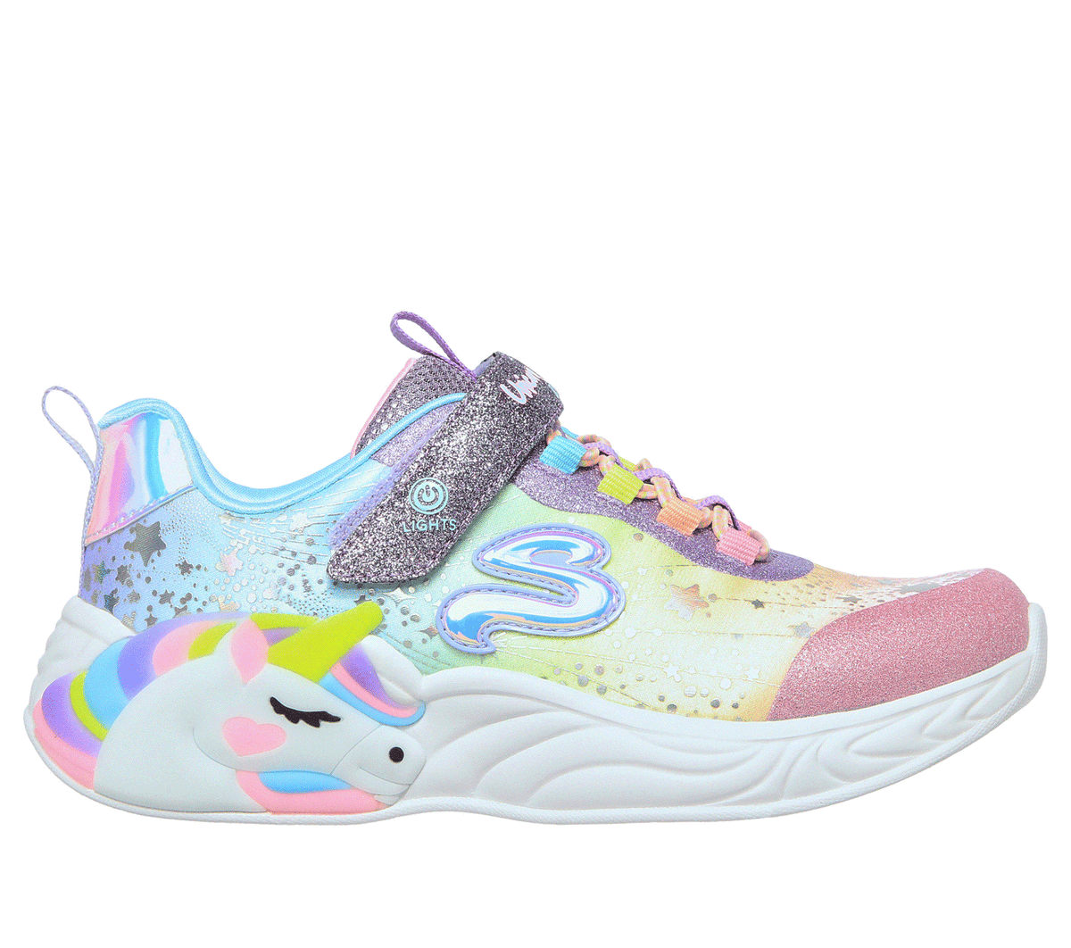 Skechers niña S-Lights: Unicorn Dreams en Morado, talla 27