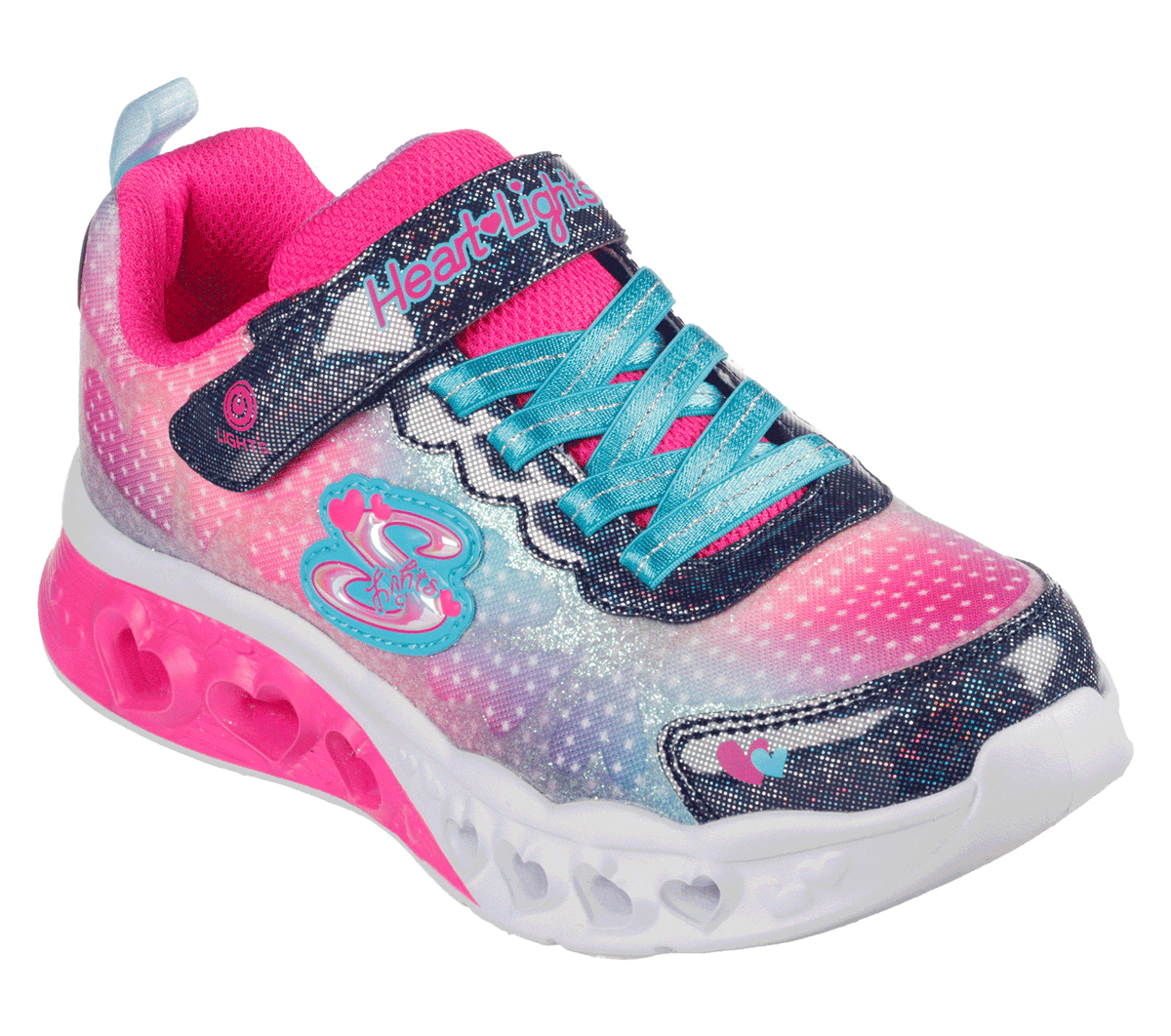 Skechers Mädchen Flutter Heart Lights - Simply Love Sneaker in Blau, Größe 30