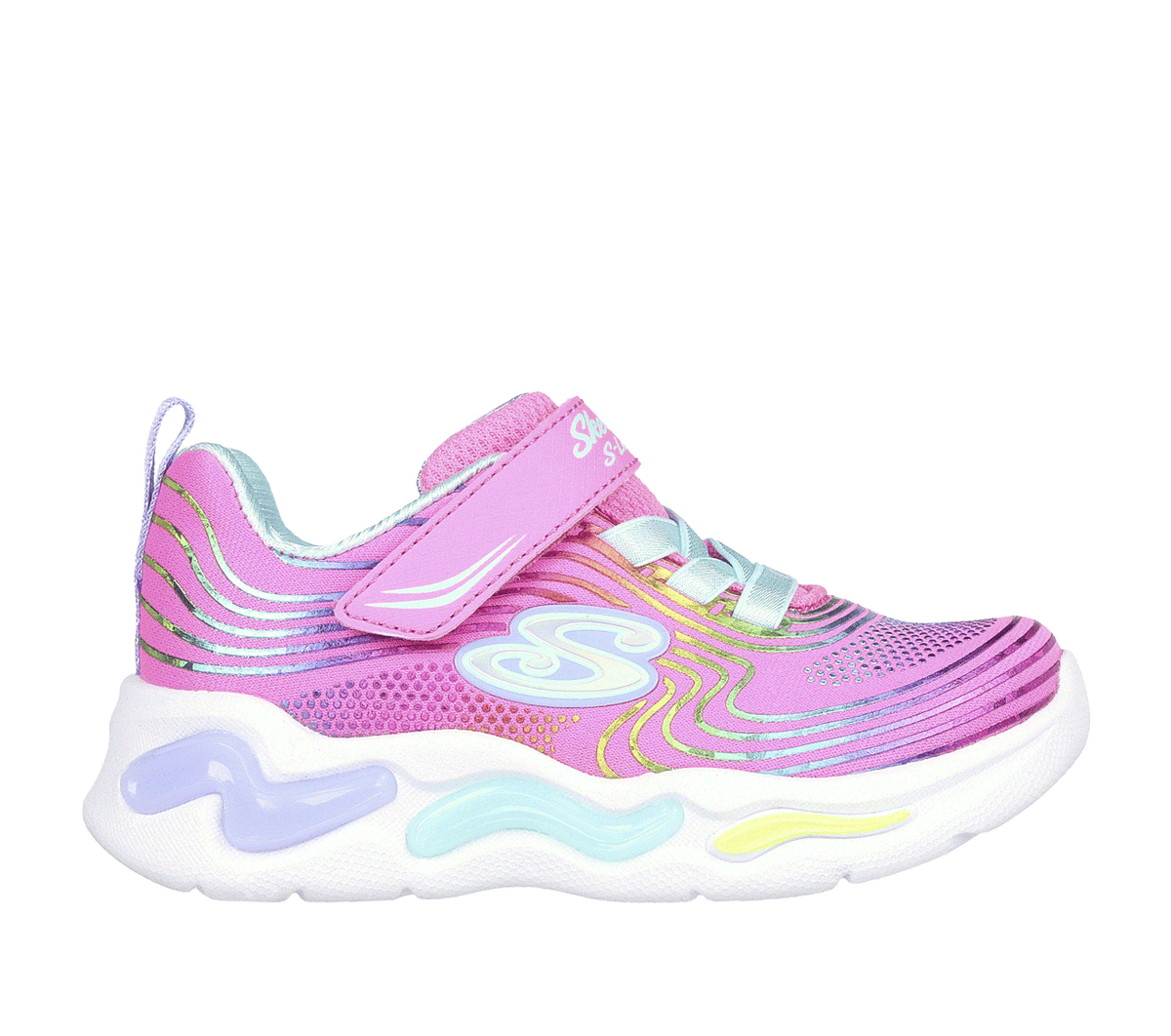 Skechers Dziewczęce S Lights: Wavy Beams w Rozowy, Rozmiar 21 Sneakersy