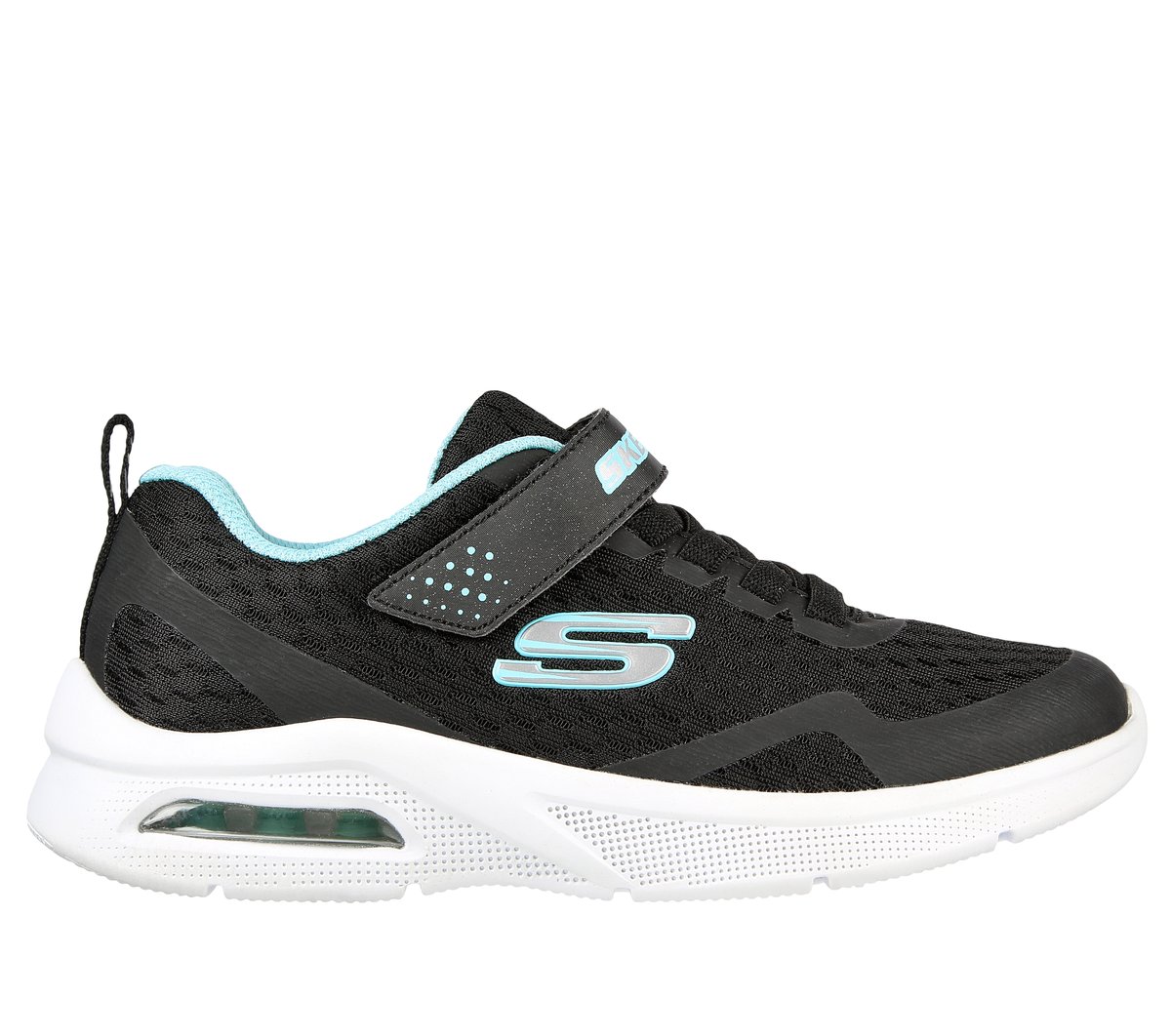 Skechers Girls Black Microspec Max Sneaker In Size 10.5 | Textile/Synthetic