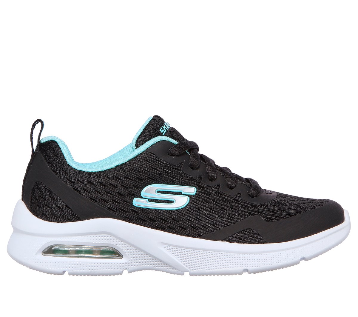 Skechers niña Microspec Max - Electric Jumps en Negro, talla 33.5